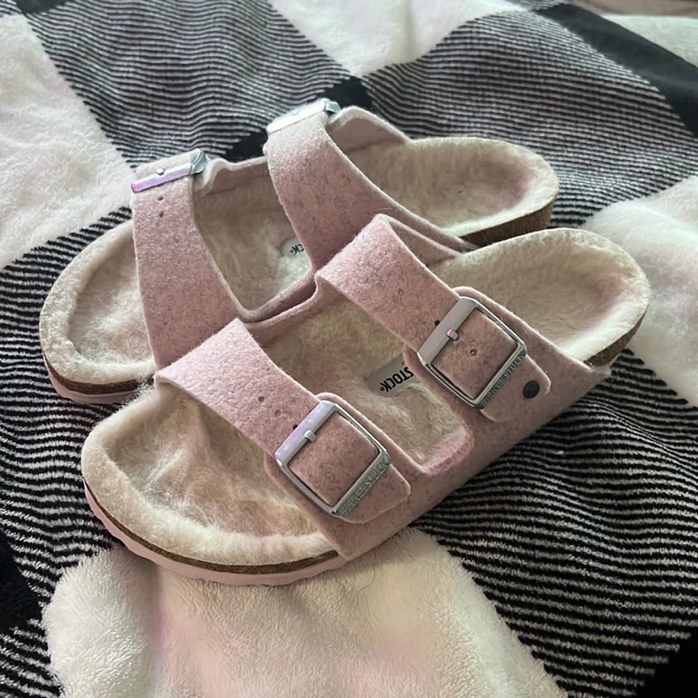 Pink Fuzzy Birkenstocks